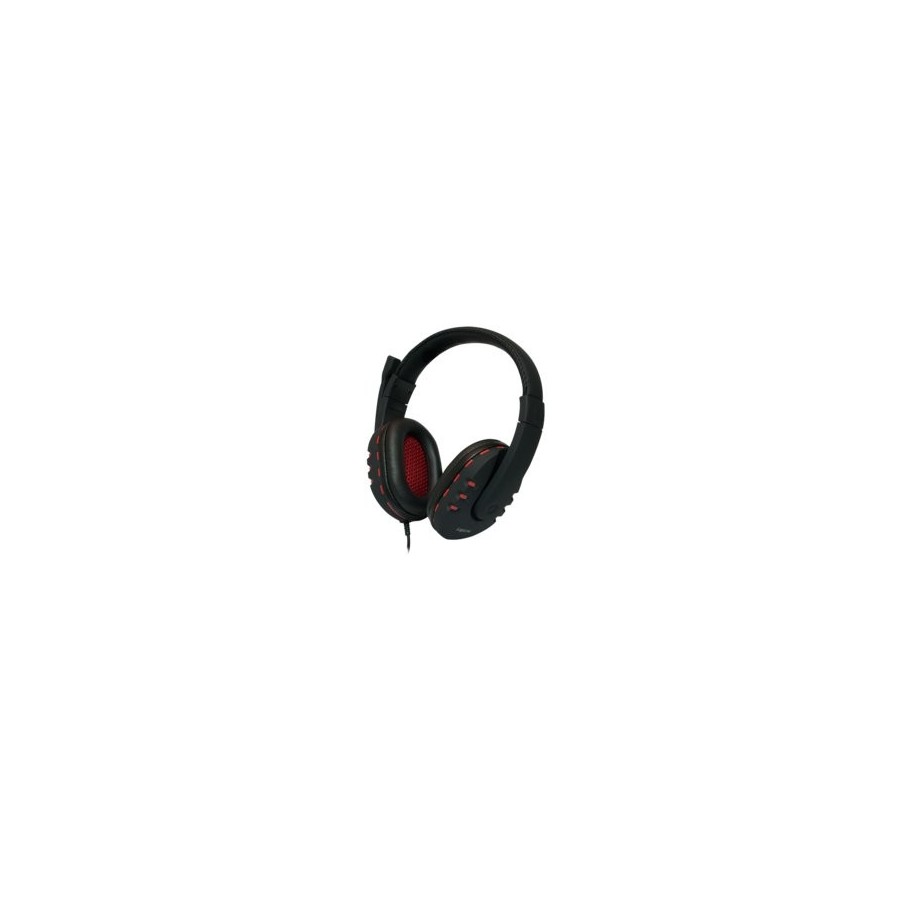 Logilink auricular con microfono diadema negro/rojo pc/juegos hs0033