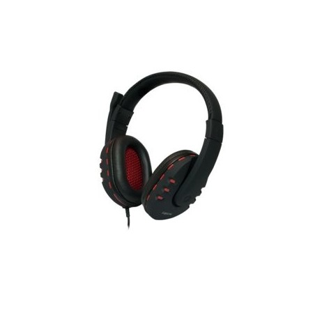 Logilink auricular con microfono diadema negro/rojo pc/juegos hs0033