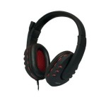 Logilink auricular con microfono diadema negro/rojo pc/juegos hs0033