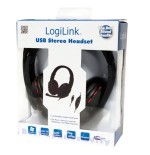 Logilink auricular con microfono diadema negro/rojo pc/juegos hs0033
