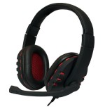 Logilink auricular con microfono diadema negro/rojo pc/juegos hs0033