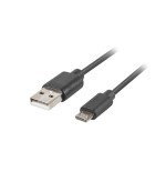 Cable usb lanberg 2.0 m/micro usb m quick charge 3.0 1m negro