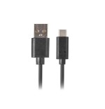 Lanberg cable usb ca-usbo-20cu-0010-bk conectores usb-a a usb tipo-c qc 3.0  1m negro