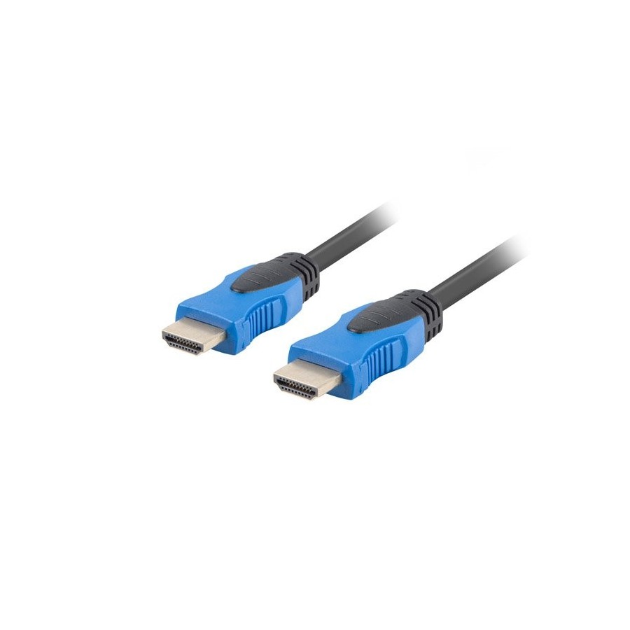 Lanberg cable hdmi ca-hdmi-20cu-0005-bk conectores macho/macho chapados en oro resolucion hasta 3840*2160 0.5 metros negro