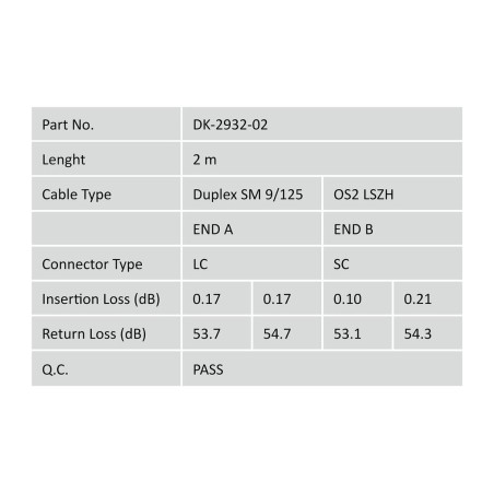 Digitus profesional cable de conexion fibra optica 2m lc/sc dk-2932-02