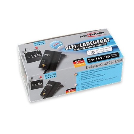 Ansmann pbbc alcs2-12, cargador para baterías de plomo ácido 2v, 6v, 12v (1001-0015)