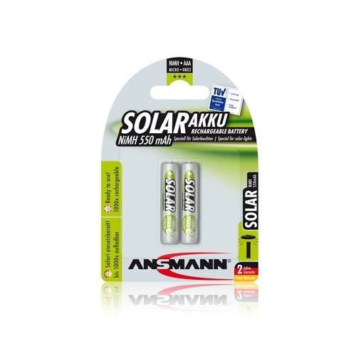 1x2 ansmann maxe nimh recargable micro aaa 550 mah solar