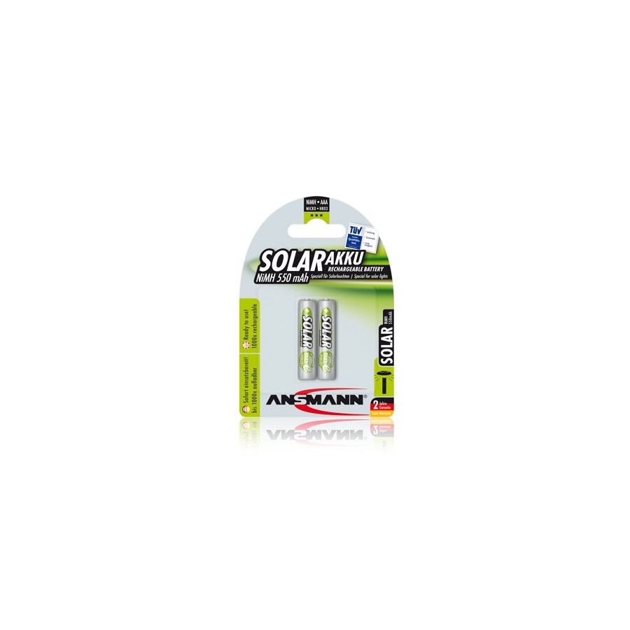 1x2 ansmann maxe nimh recargable micro aaa 550 mah solar