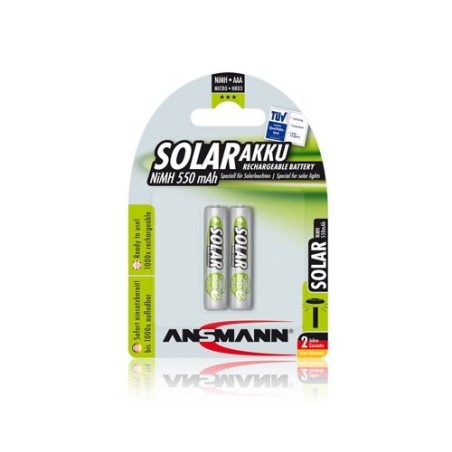 1x2 ansmann maxe nimh recargable micro aaa 550 mah solar
