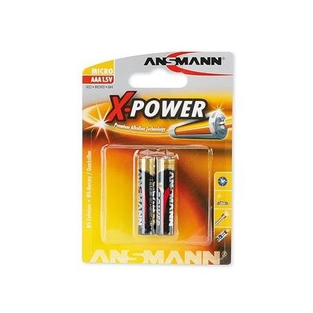 Pilas alcalinas ansmann aaa lr 03 x-power blister 2 piezas