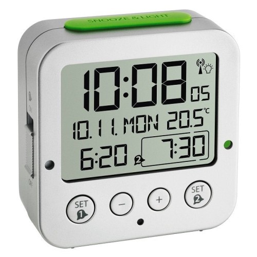 Tfa 60.2528.54 reloj con alarma radio bingo con temperatura