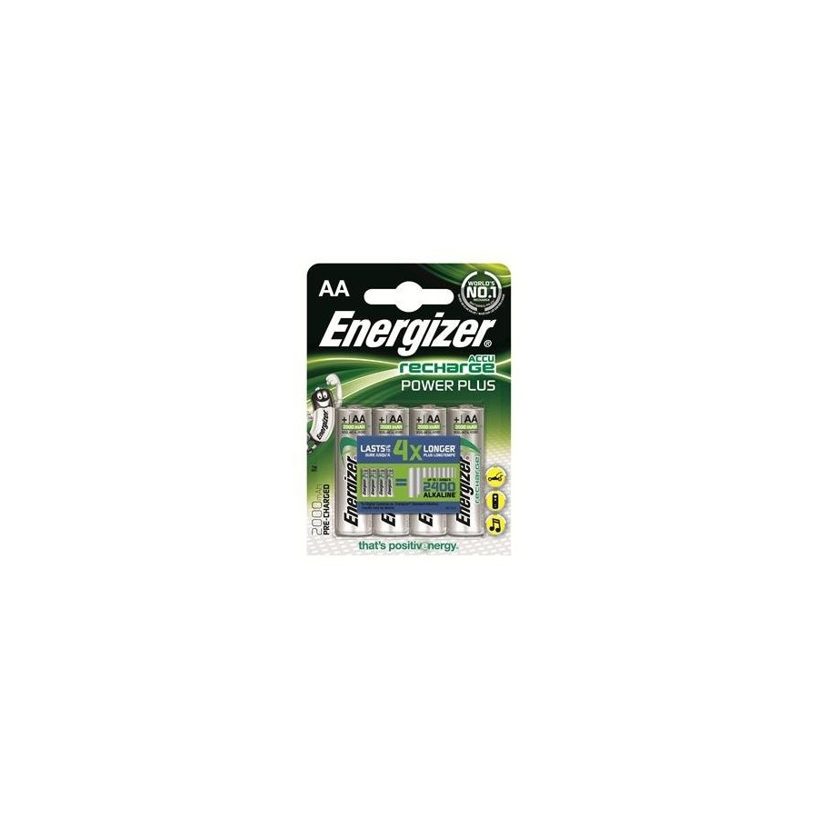 Baterías energizer aa/hr6, 2000 mah recargable power plus ni-mh, 4 pieza(s)
