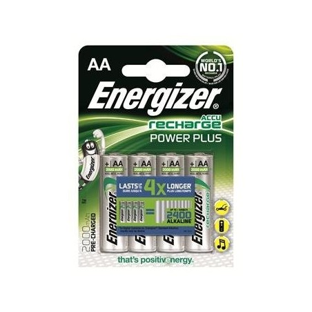 Baterías energizer aa/hr6, 2000 mah recargable power plus ni-mh, 4 pieza(s)