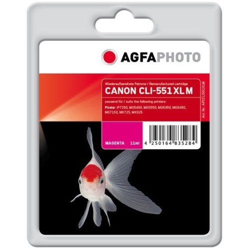 Agfaphoto apccli551xlm tinta canon cli-551 xl rendimiento magenta