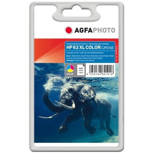 Agfaphoto aphp62cxl tinta reemplaza hp 62xl color c2p07ae