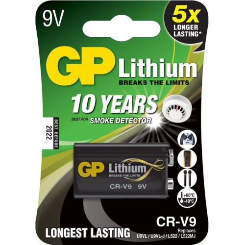 Gp batteries lithium cr-v9 batería de un solo uso 9v litio
