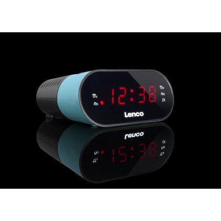 Lenco cr-07 radio reloj negro, azul