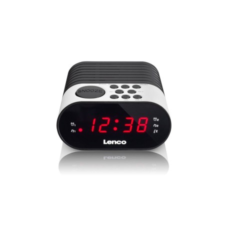 Lenco cr-07 radio reloj negro, blanco