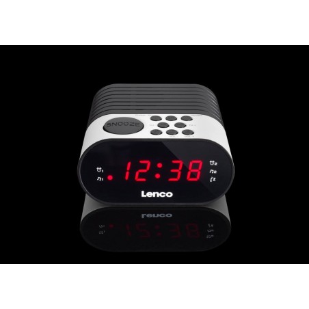 Lenco cr-07 radio reloj negro, blanco