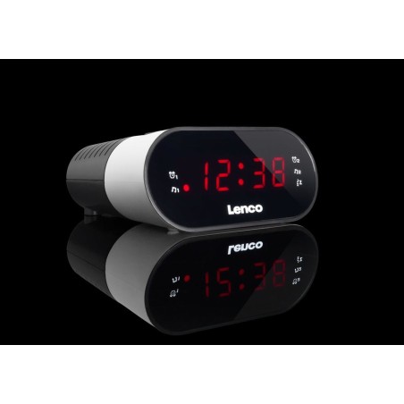 Lenco cr-07 radio reloj negro, blanco