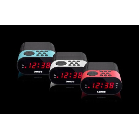 Lenco cr-07 radio reloj negro, blanco
