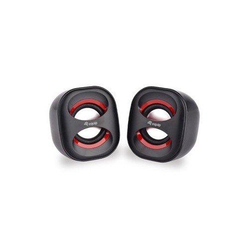 Equip altavoces 2.0 life mini  6w rms color negro y rojo jack 3.5 alimetancion usb