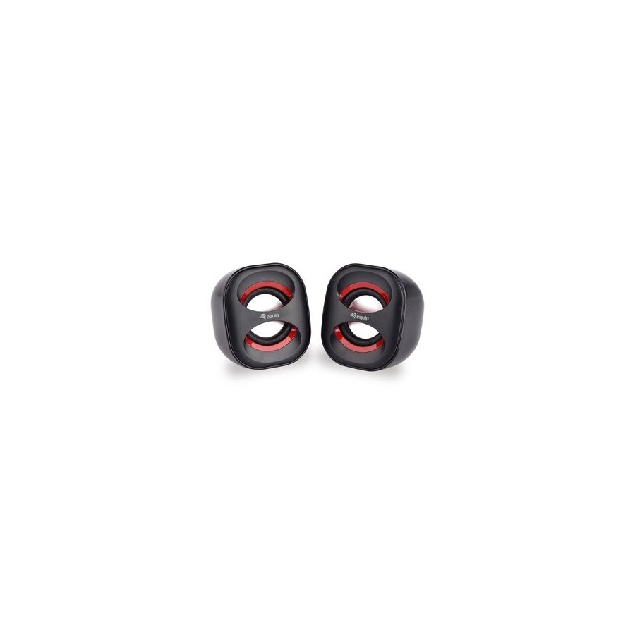 Equip altavoces 2.0 life mini  6w rms color negro y rojo jack 3.5 alimetancion usb