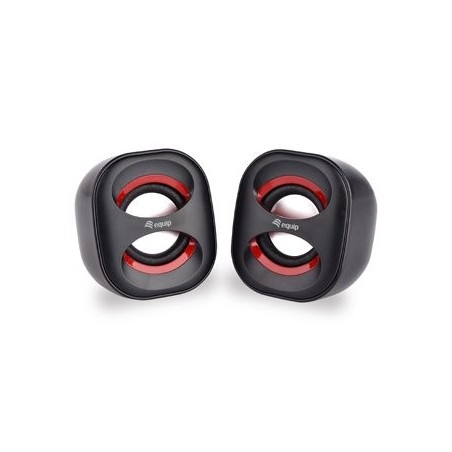 Equip altavoces 2.0 life mini  6w rms color negro y rojo jack 3.5 alimetancion usb