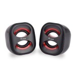 Equip altavoces 2.0 life mini  6w rms color negro y rojo jack 3.5 alimetancion usb
