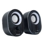 Equip altavoces 2.0 mini  6w rms color negro y blanco jack 3.5  control de volumen alimetancion usb