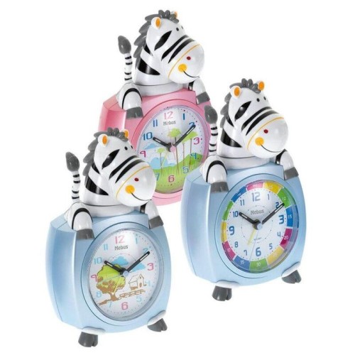 Mebus 26637 reloj despertador para nios zebra colores surtidos
