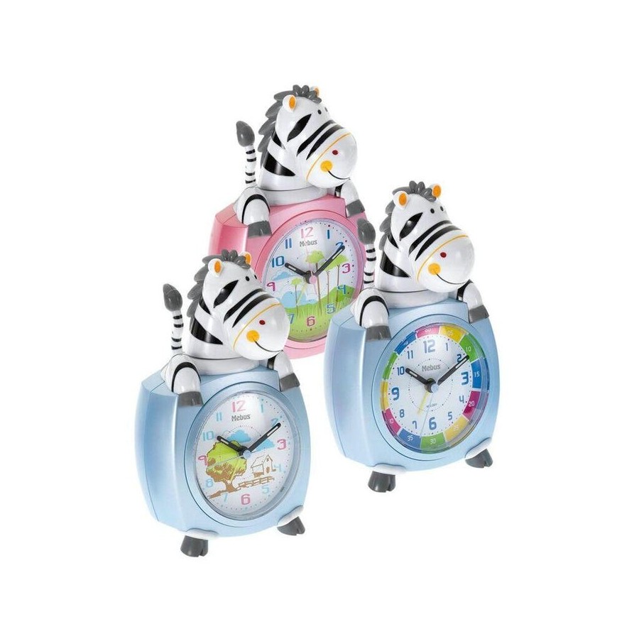 Mebus 26637 reloj despertador para nios zebra colores surtidos