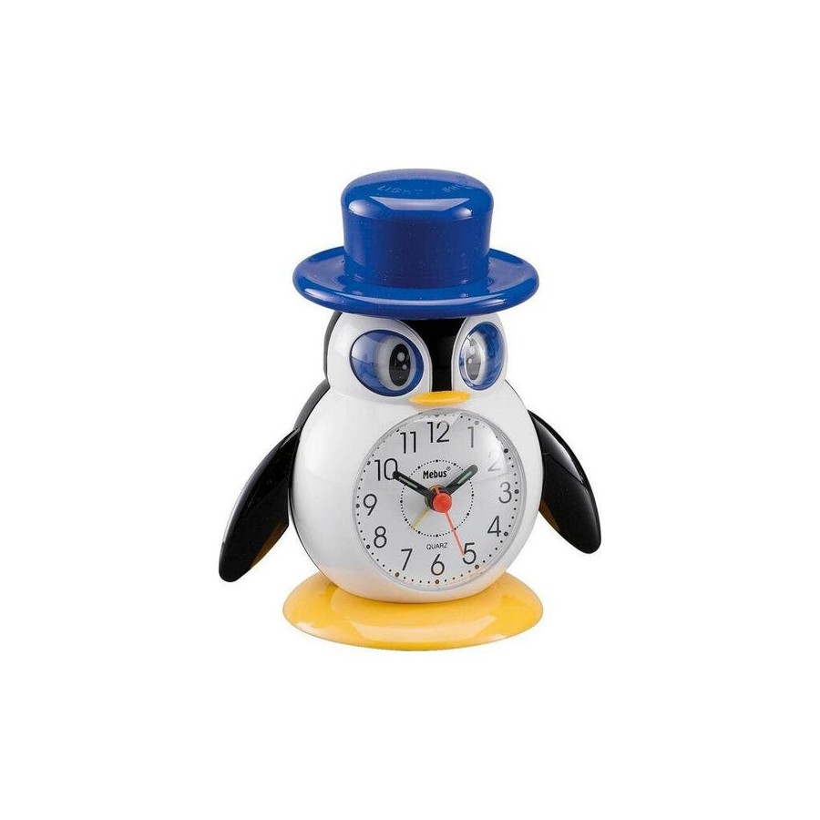 Mebus 26514 reloj despertador para nios pingino colores surtidos