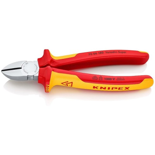 Alicates de corte diagonal knipex cromado 180 mm