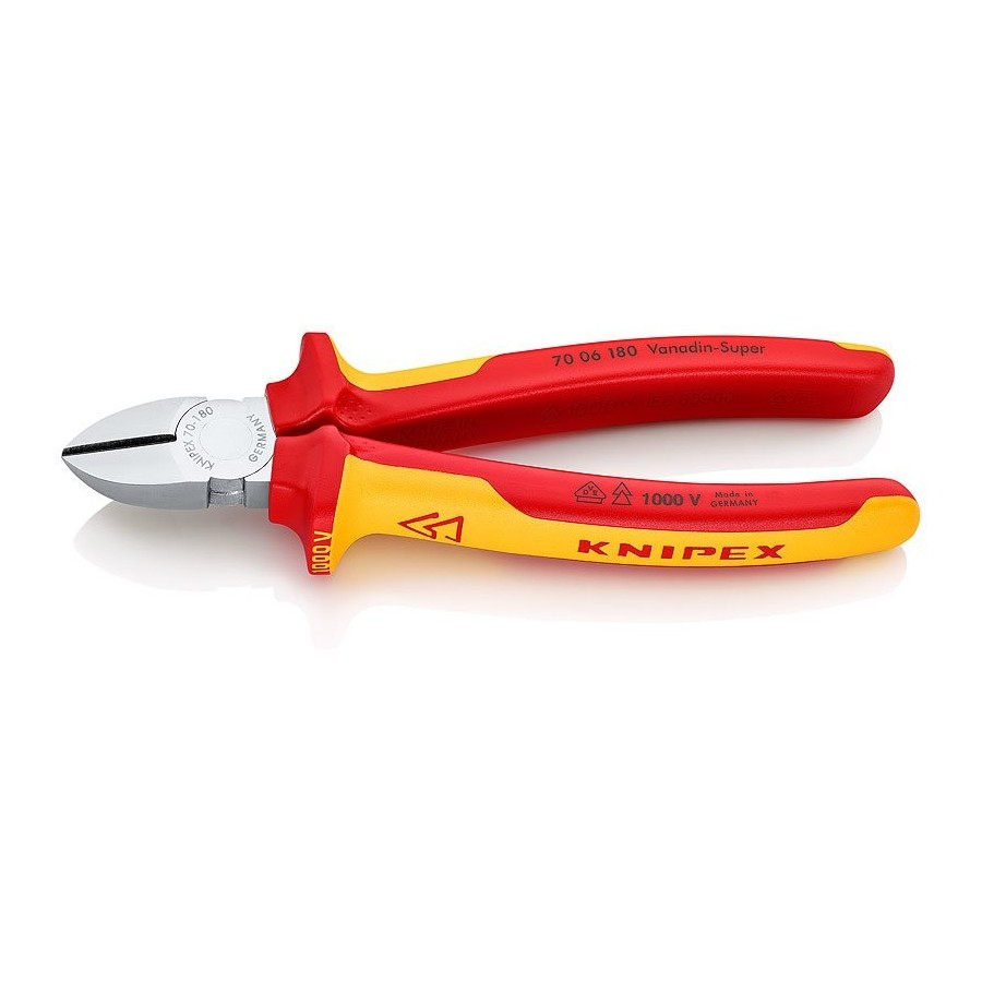 Alicates de corte diagonal knipex cromado 180 mm