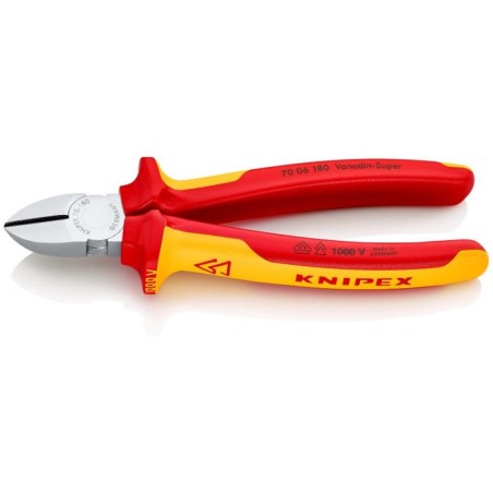 Alicates de corte diagonal knipex cromado 180 mm