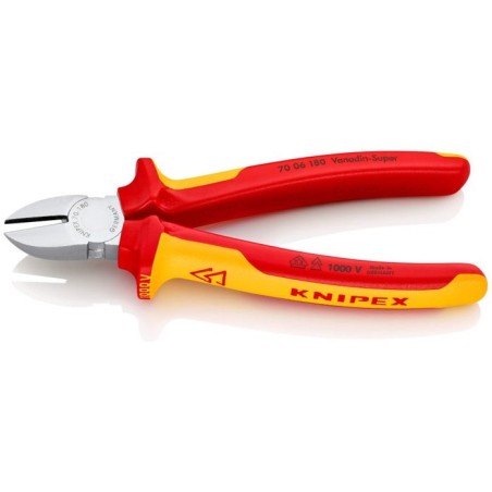 Alicates de corte diagonal knipex cromado 180 mm