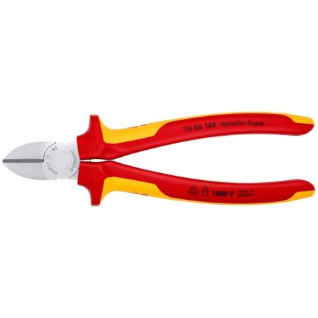 Alicates de corte diagonal knipex cromado 180 mm