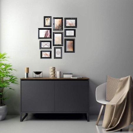 Set de 10 cuadros nielsen resina negra 8999324