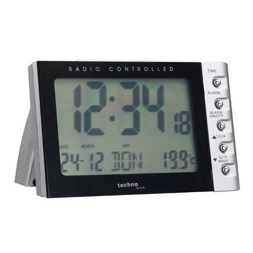 Technoline wt 188 despertador reloj digital de mesa negro, plata