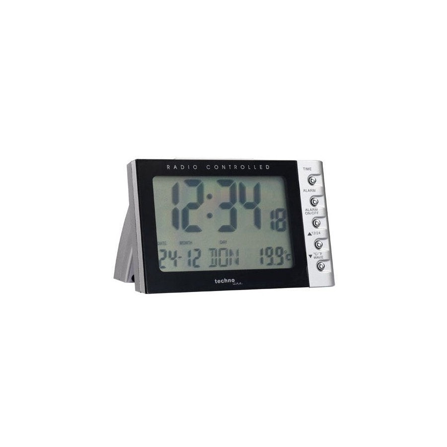 Technoline wt 188 despertador reloj digital de mesa negro, plata