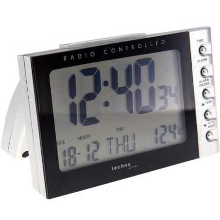 Technoline wt 188 despertador reloj digital de mesa negro, plata