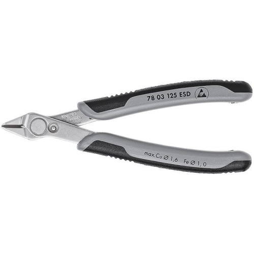 Knipex electronic super knips esd, 78 03 125 esd, pinzas electrónicas 78 03 125 esd