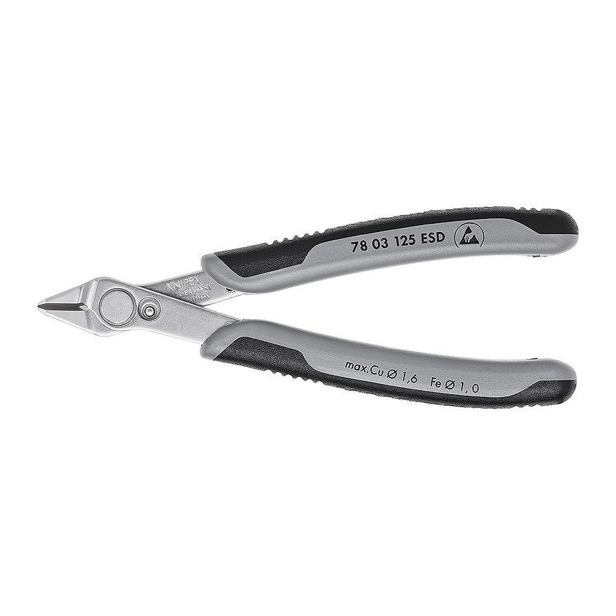 Knipex electronic super knips esd, 78 03 125 esd, pinzas electrónicas 78 03 125 esd