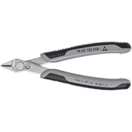 Knipex electronic super knips esd, 78 03 125 esd, pinzas electrónicas 78 03 125 esd