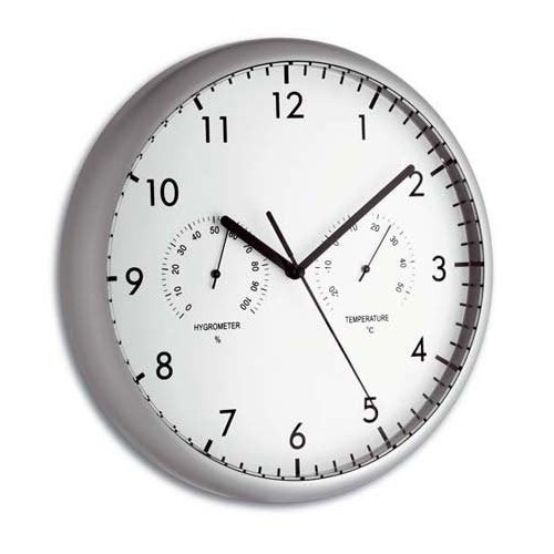 Tfa reloj de pared electrónico con termómetro e higrómetro de 265 mm 98.1072