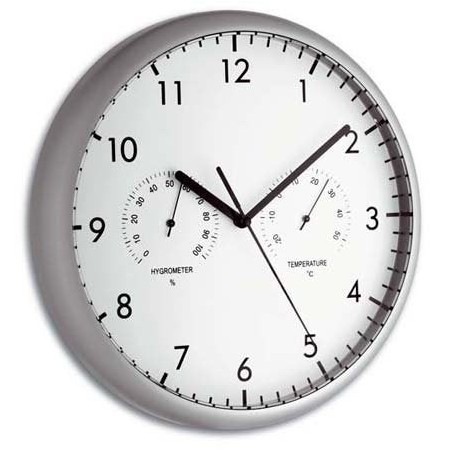 Tfa reloj de pared electrónico con termómetro e higrómetro de 265 mm 98.1072