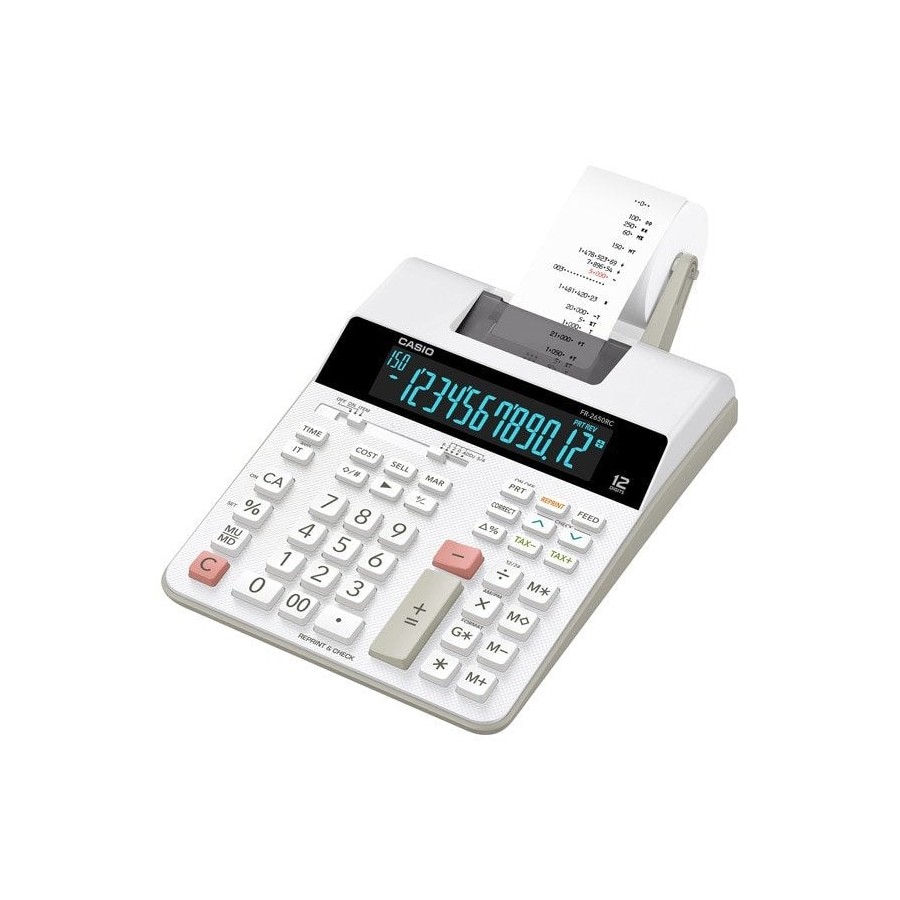 Casio calculadora de oficina con impresora blanca fr-2650