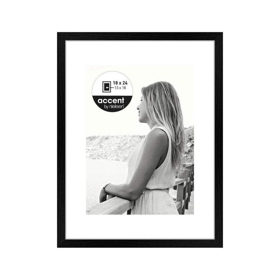 Nielsen aura negro 18x24 madera incl. passepartout 1134000