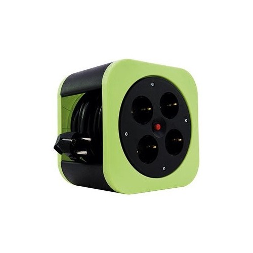 Rev base múltiple 10 m 4 salidas ac interior negro, verde